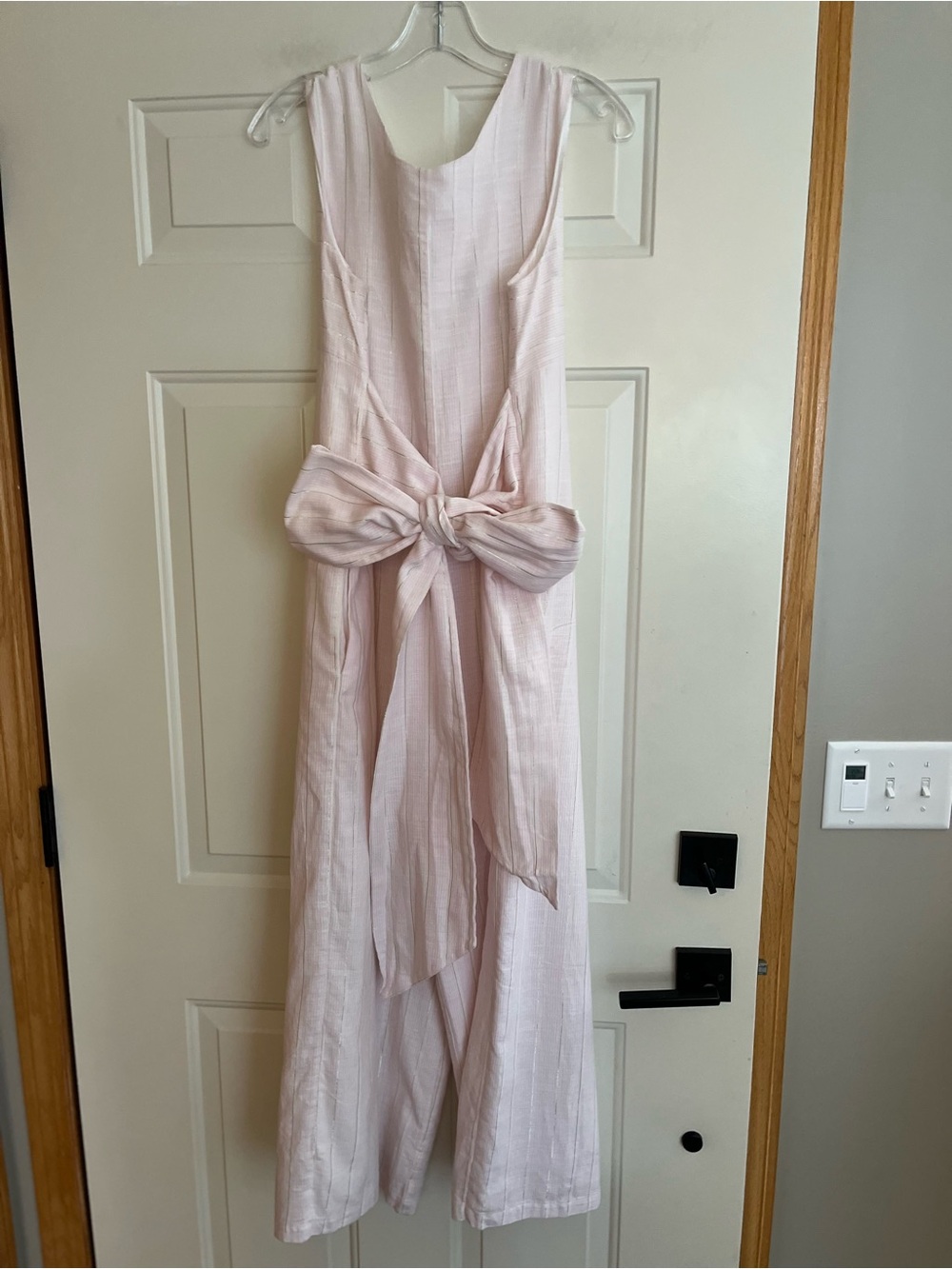 Vineyard Vines x Palm Beach Lately pink white stripe wide leg jumpsuit. 12 - Picture 2 of 15